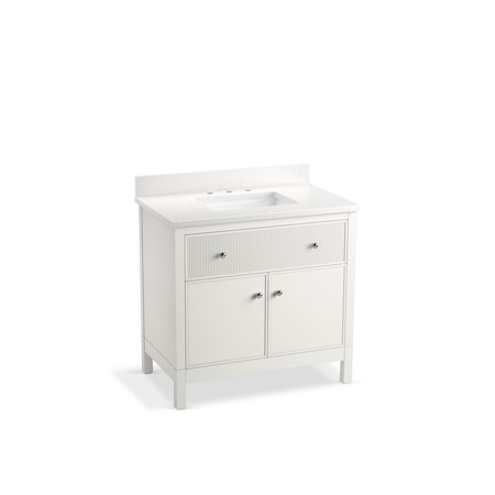 Kohler 36 in. Bathroom Vanity Cabinet With Sink And Quartz Top in White K-35020-0